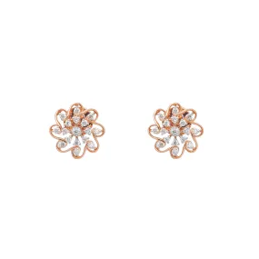 18K Rose Gold & 0.41ct Diamond Stud Earrings (3gm)