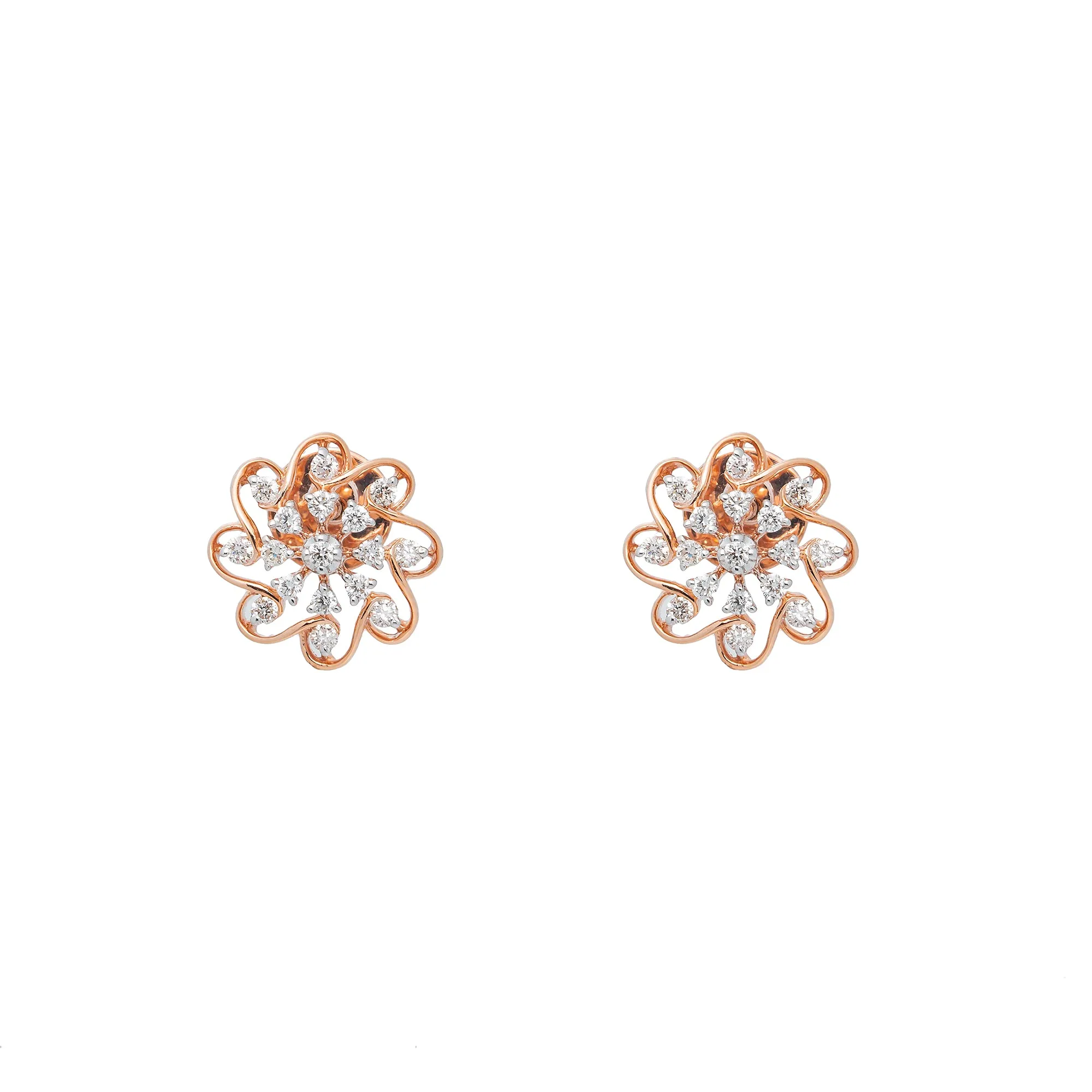 18K Rose Gold & 0.41ct Diamond Stud Earrings (3gm)