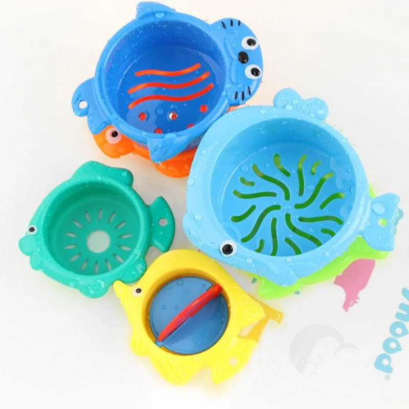 6Pcs/set Baby Float Water Classic Bathing Swimming Educational Toys for Children Plastic Fish Animal Funny Game for The Bathroom