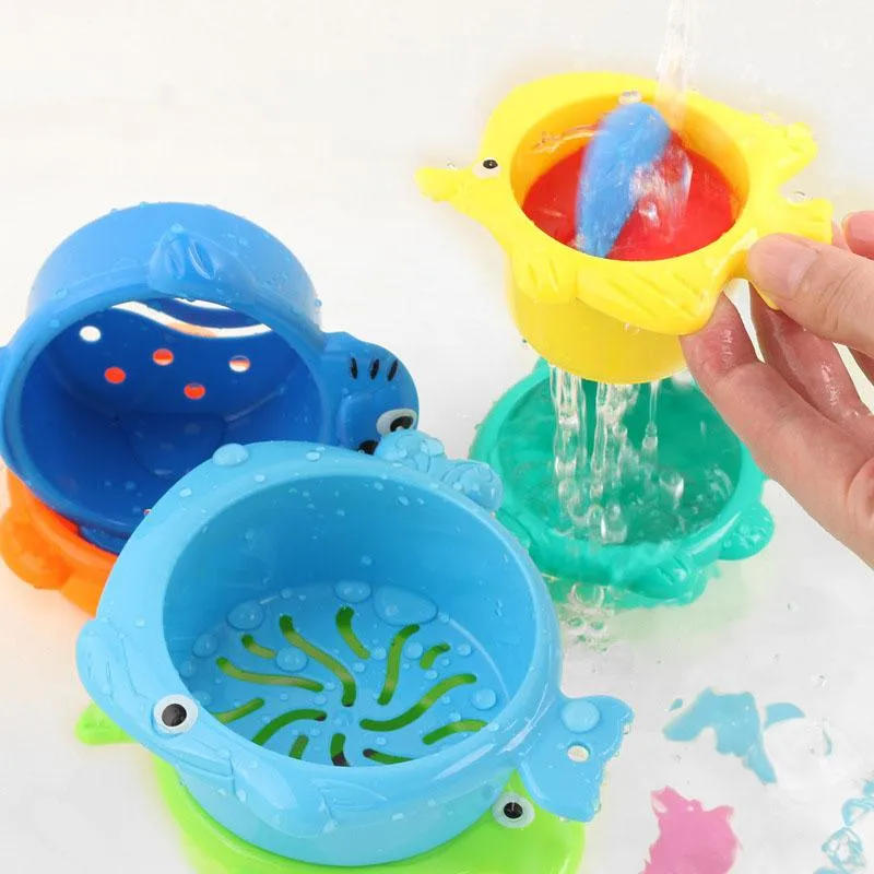 6Pcs/set Baby Float Water Classic Bathing Swimming Educational Toys for Children Plastic Fish Animal Funny Game for The Bathroom