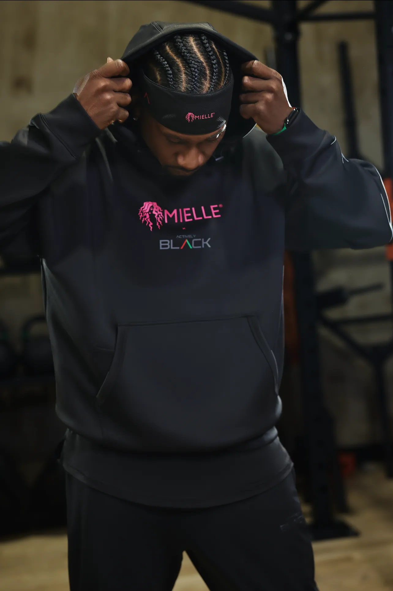 Actively Black x Mielle Pink Hoodie