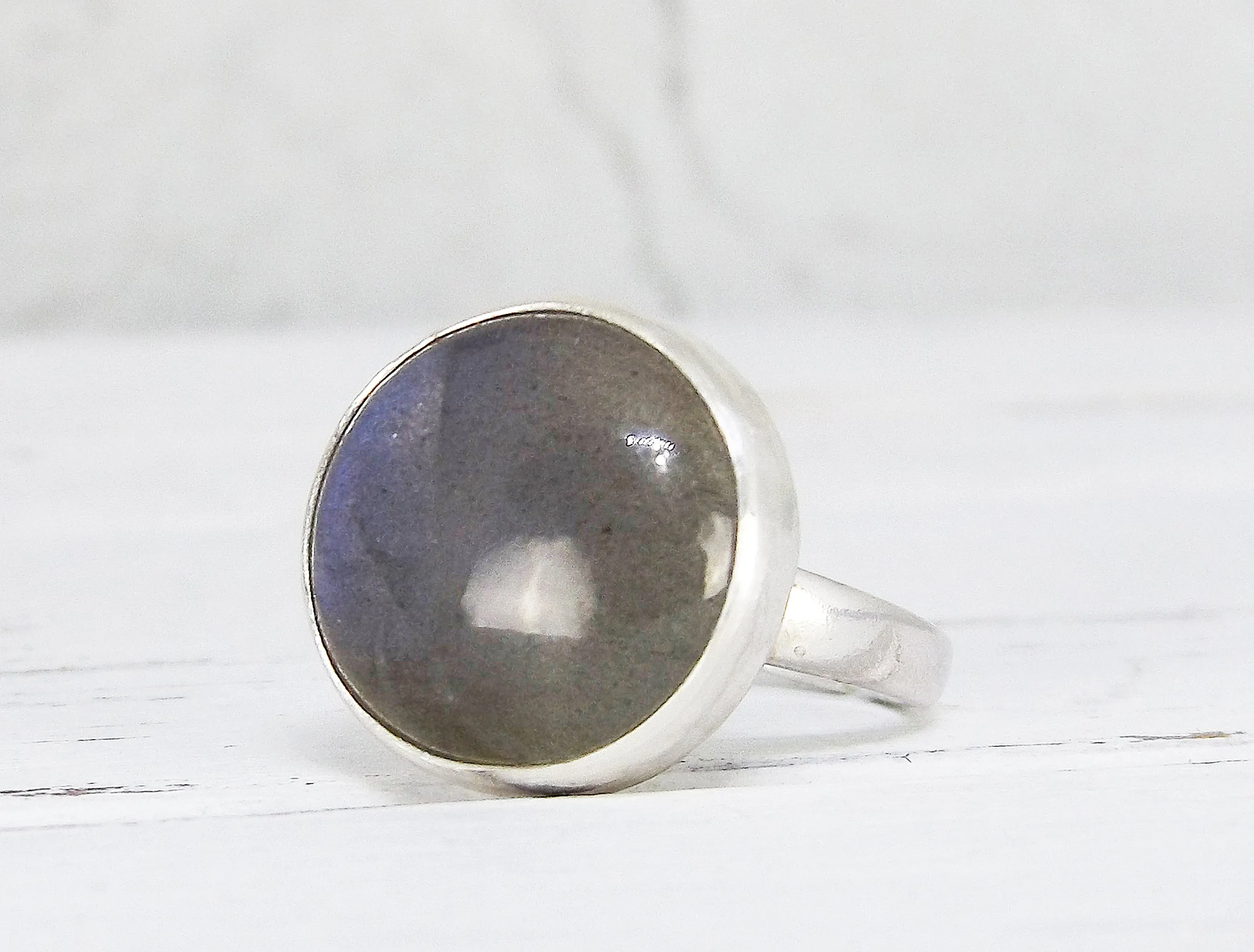 Adjustable Sterling Silver and Labradorite Ring