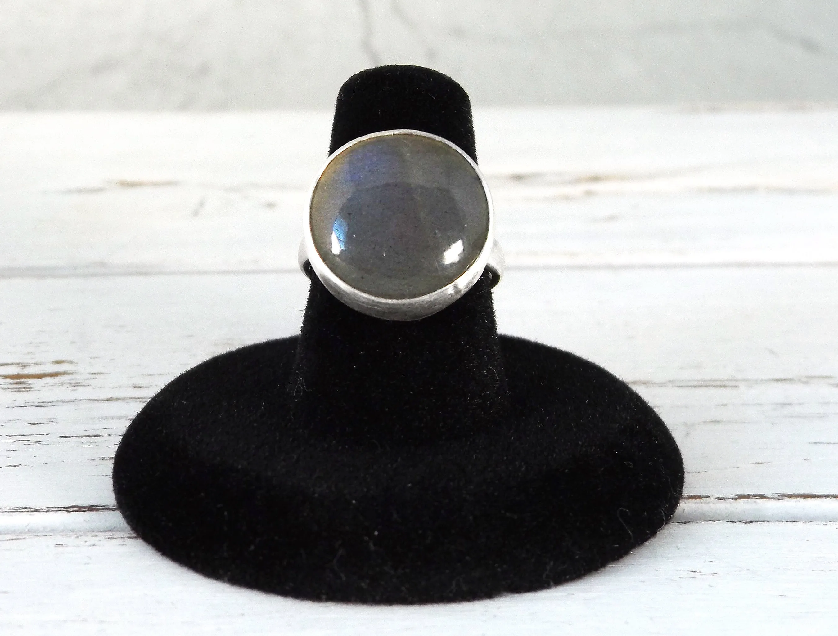 Adjustable Sterling Silver and Labradorite Ring