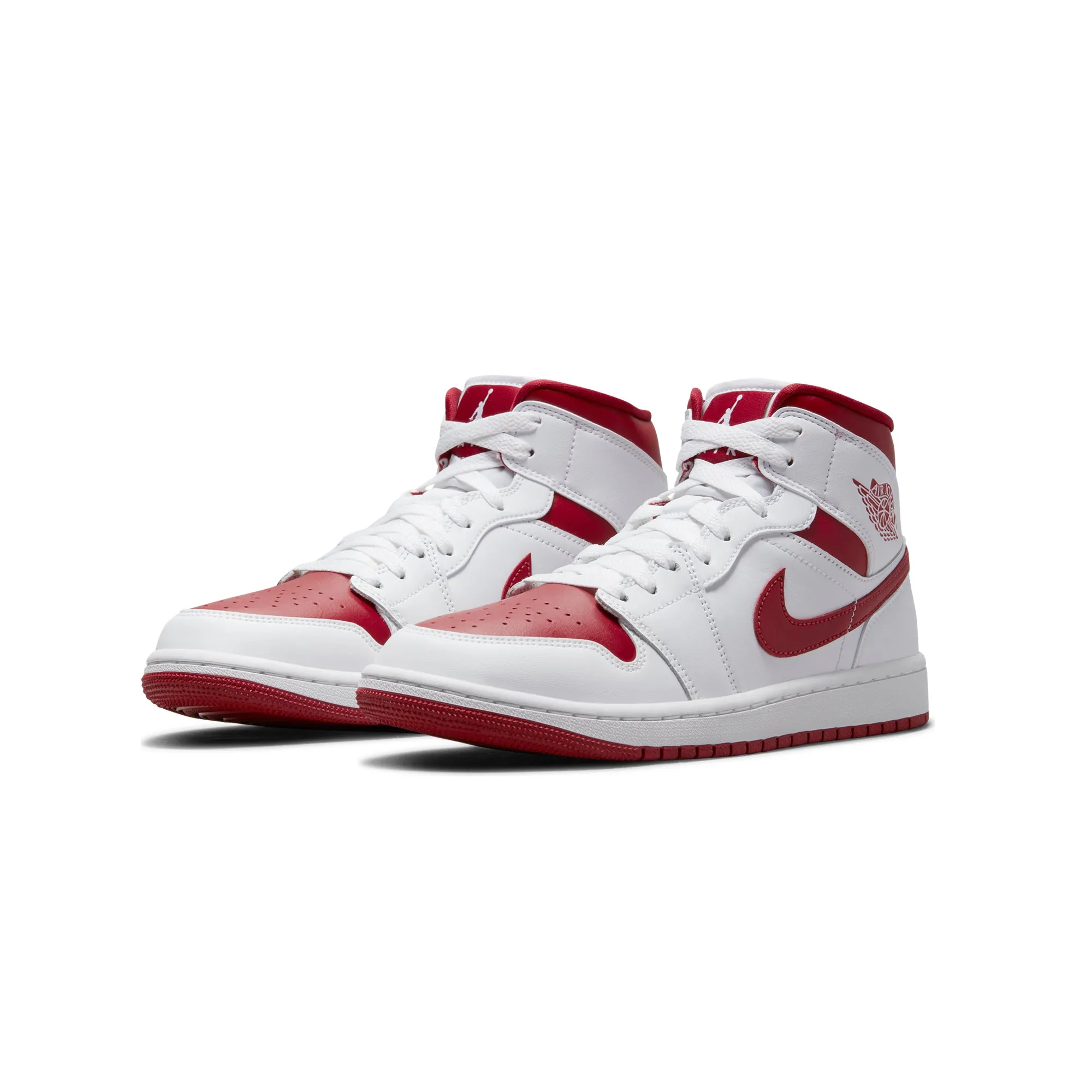 Air Jordan Womens 1 Mid Shoes 'White/Pomegranate'