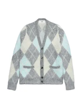 Ami Argyle Brushed Cardigan UKC018.KN0030