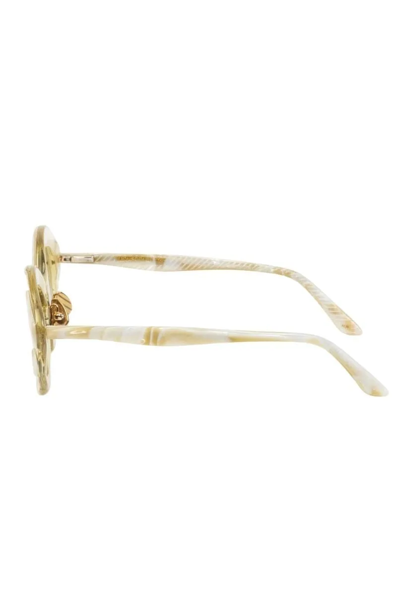 APRIL NYMPH 18K GOLD PLATED FRENCH ACETATE CORAL SUNGLASSES