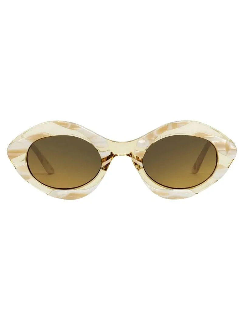 APRIL NYMPH 18K GOLD PLATED FRENCH ACETATE CORAL SUNGLASSES