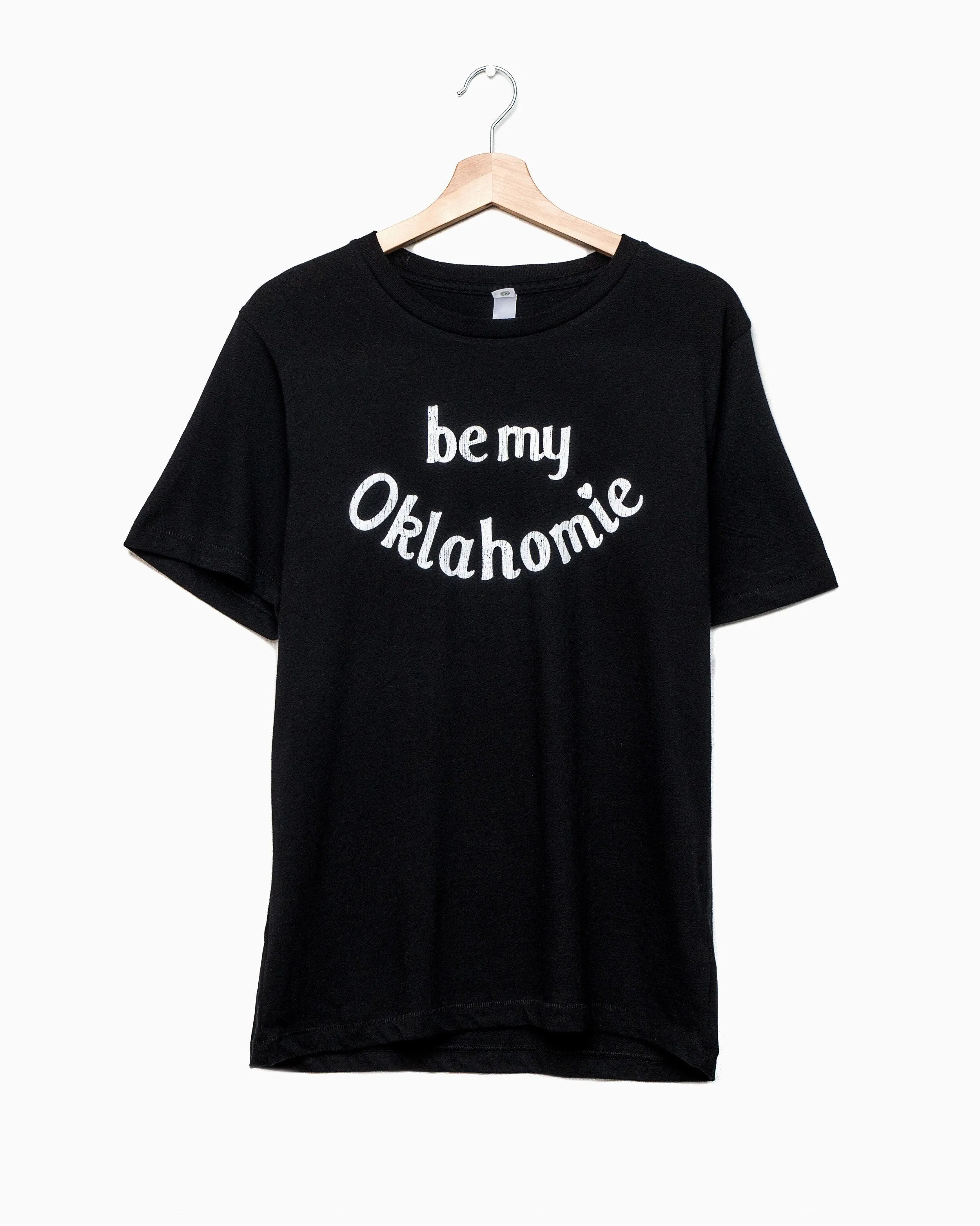 Be My Oklahomie Black Tri-Blend Tee with White Letters