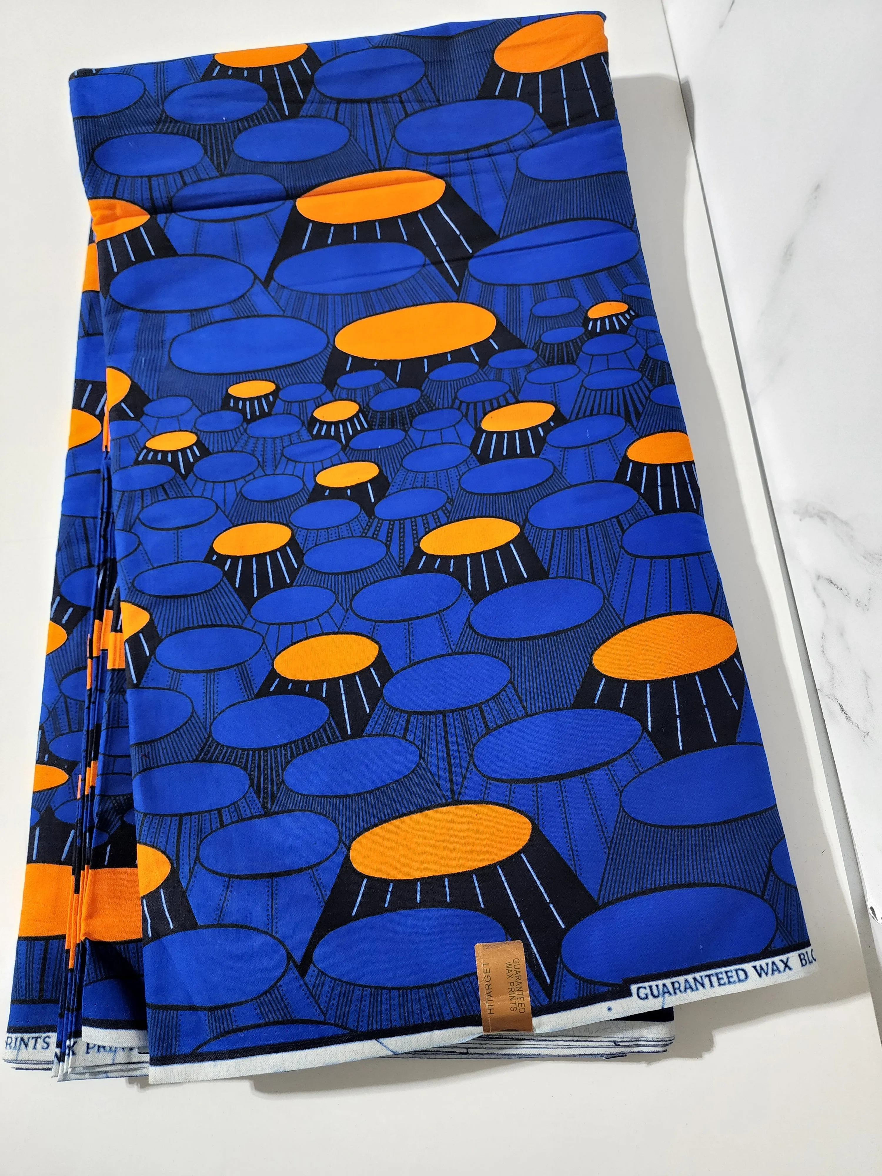 Blue and Orange Ankara Print Fabric, ACS0053