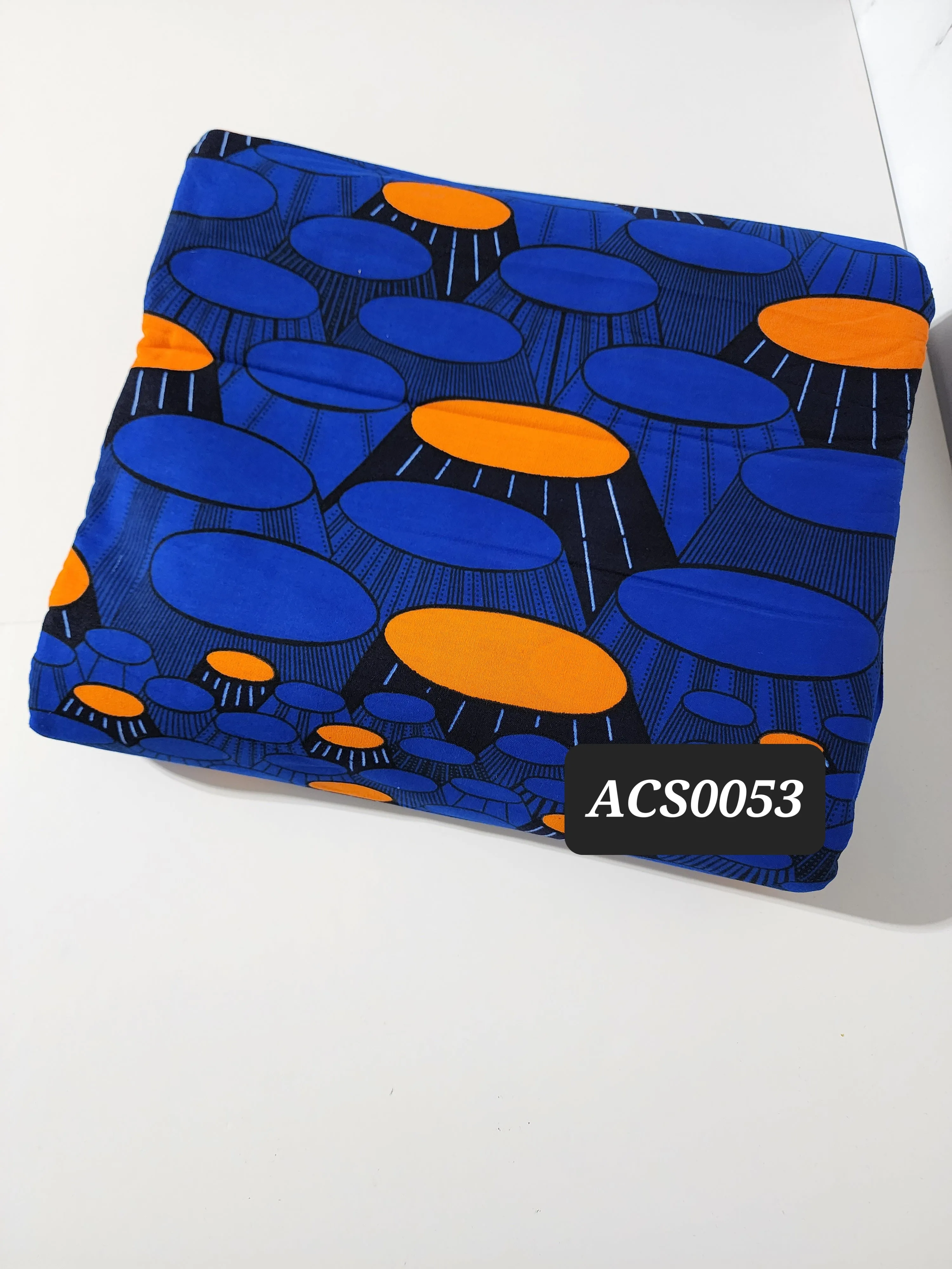 Blue and Orange Ankara Print Fabric, ACS0053