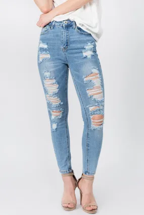 Blue Blue Distressed in High Waist Denim