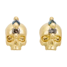 Blue Island Of Idols Skull Stud Earrings - 11563