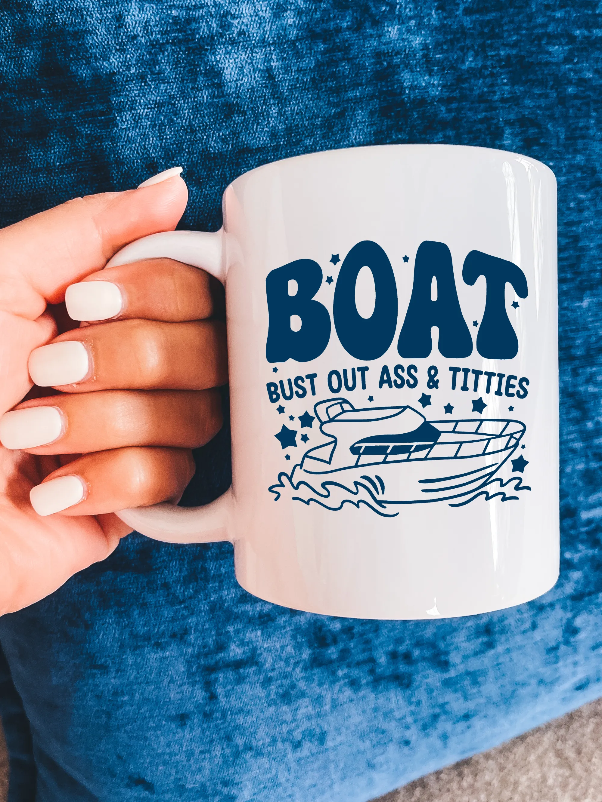 BOAT Bust Out A-- & Ti--ies Mug