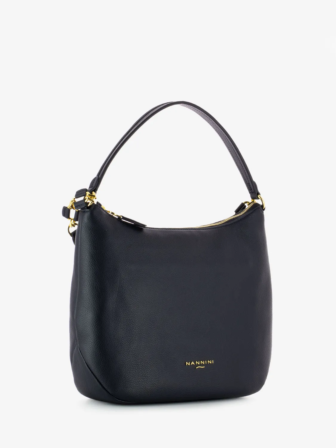 Borsa a spalla in pelle Yvonne navy