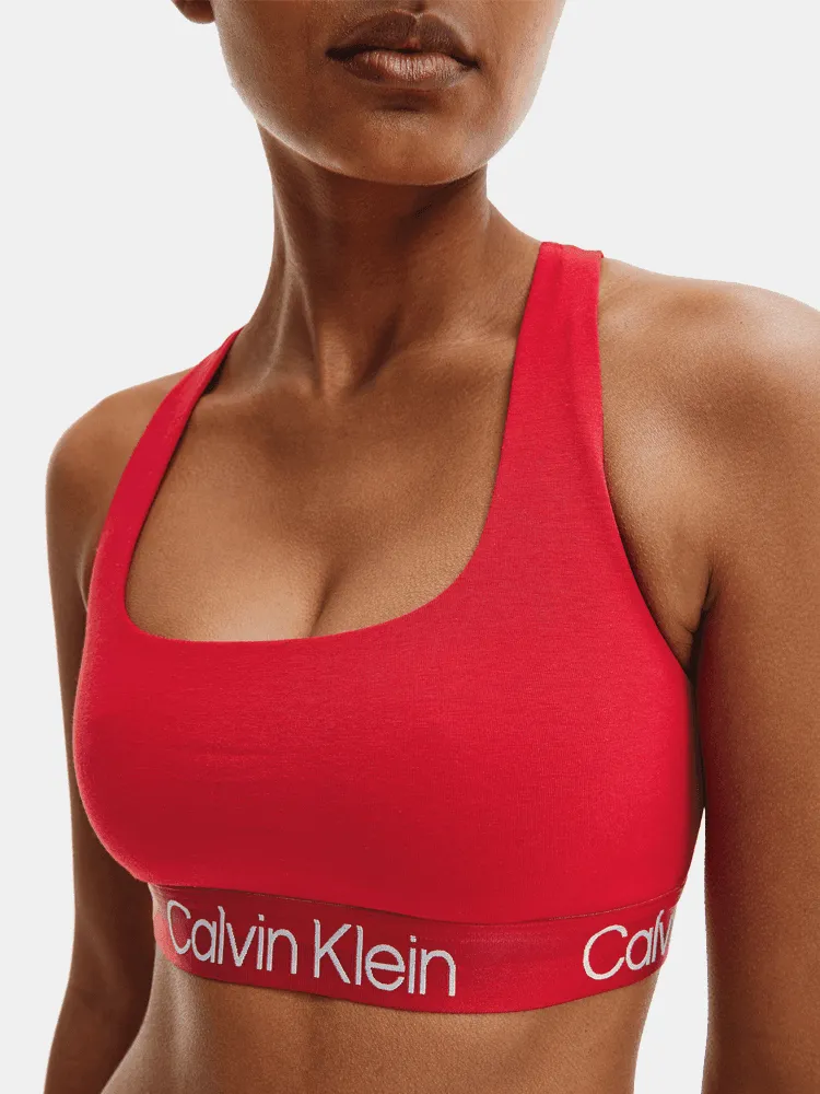 Calvin Klein Structured Cotton Bralette - Rustic Red