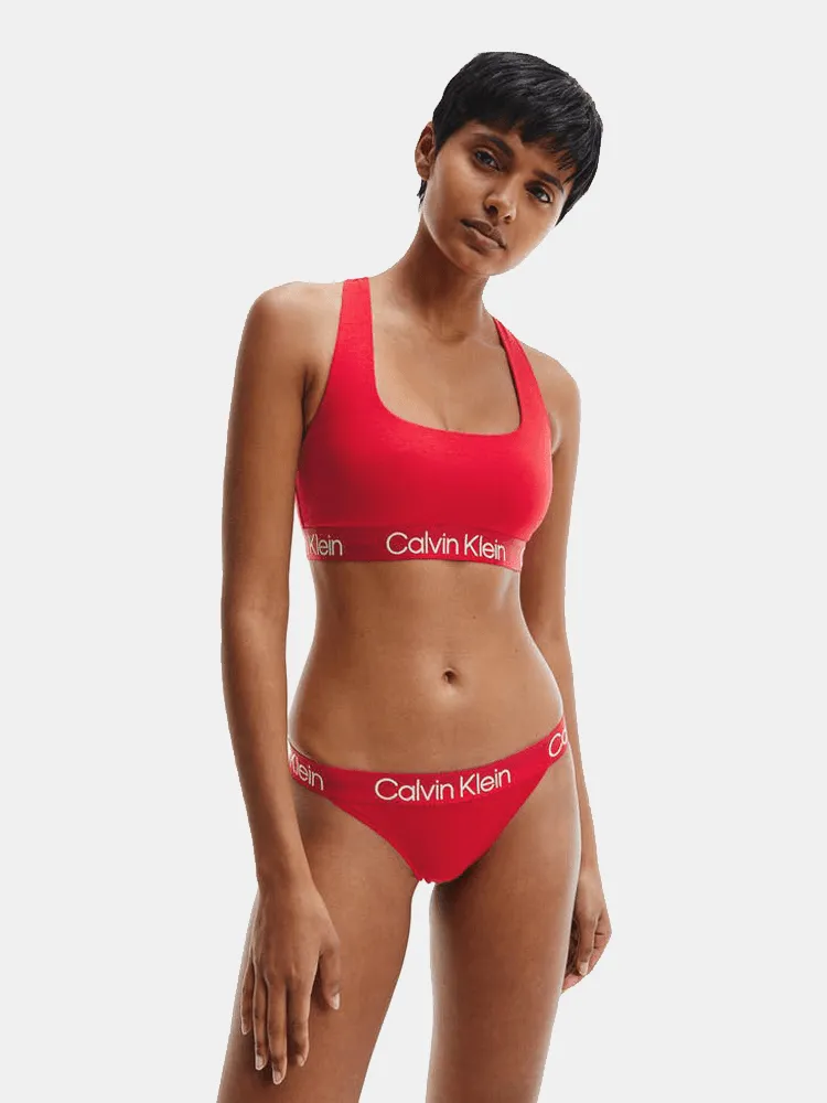 Calvin Klein Structured Cotton Bralette - Rustic Red