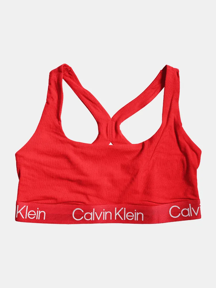 Calvin Klein Structured Cotton Bralette - Rustic Red