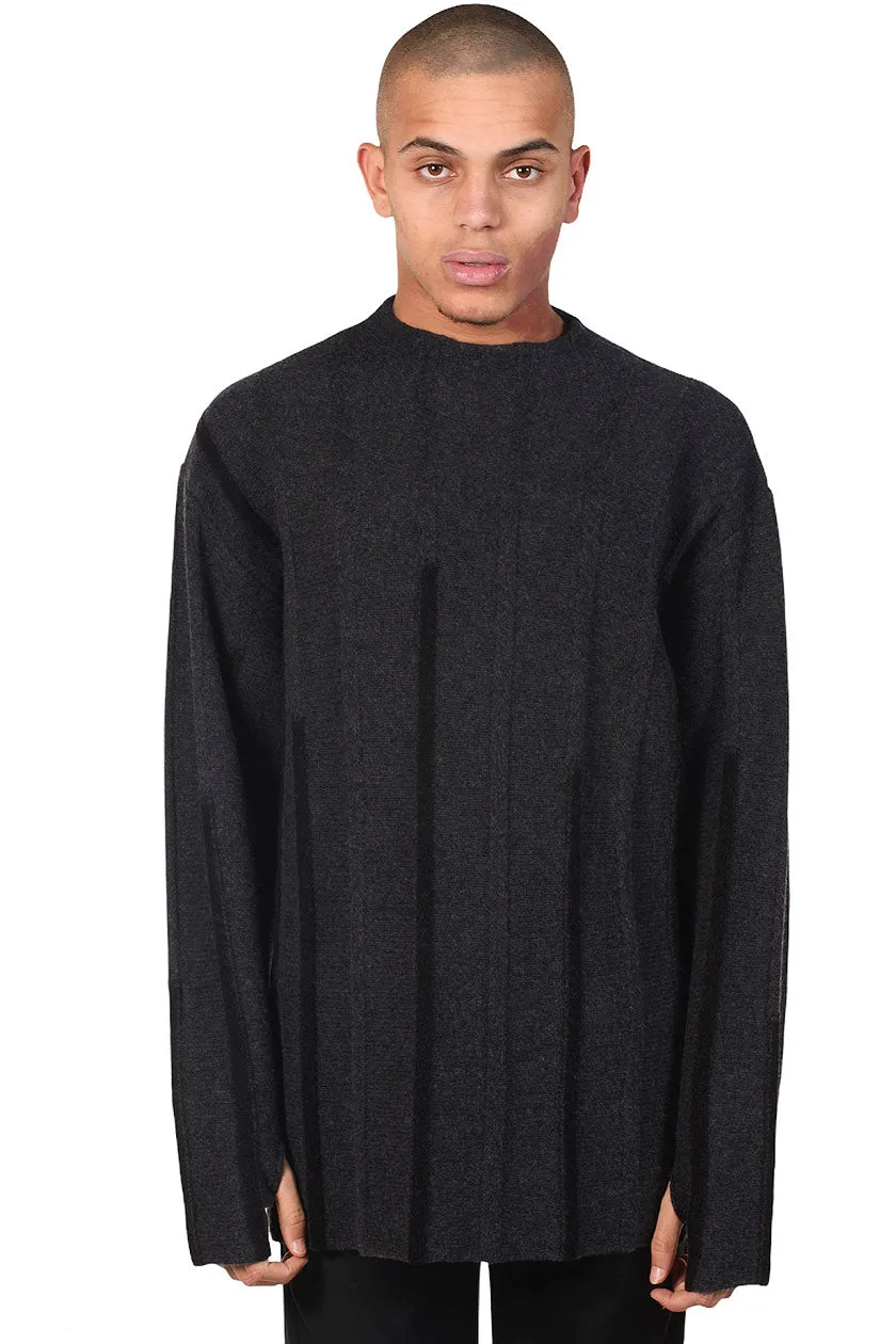 Charcoal Oversized Track Sweater