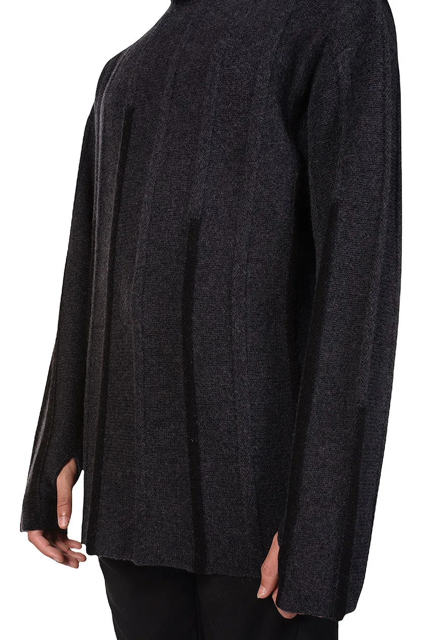 Charcoal Oversized Track Sweater