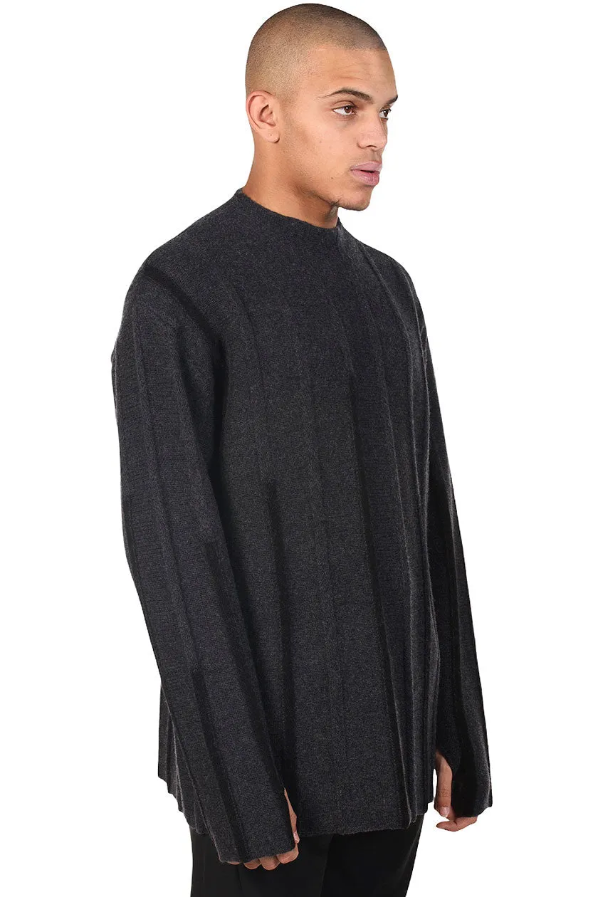 Charcoal Oversized Track Sweater