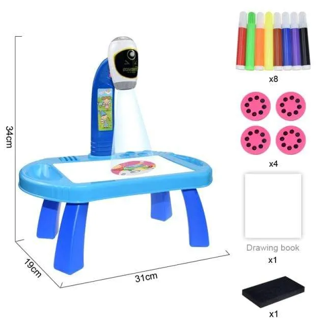 Children Led Projector Painting Art Drawing Table Light Toy For Kids Painting Board Desk Educational Learning Paint Tools Toys