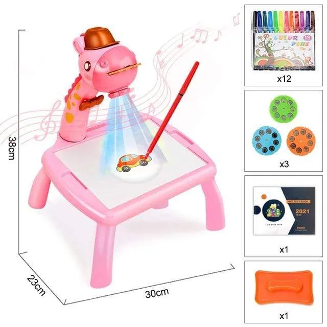 Children Led Projector Painting Art Drawing Table Light Toy For Kids Painting Board Desk Educational Learning Paint Tools Toys