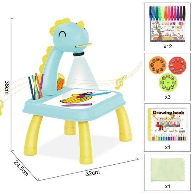 Children Led Projector Painting Art Drawing Table Light Toy For Kids Painting Board Desk Educational Learning Paint Tools Toys