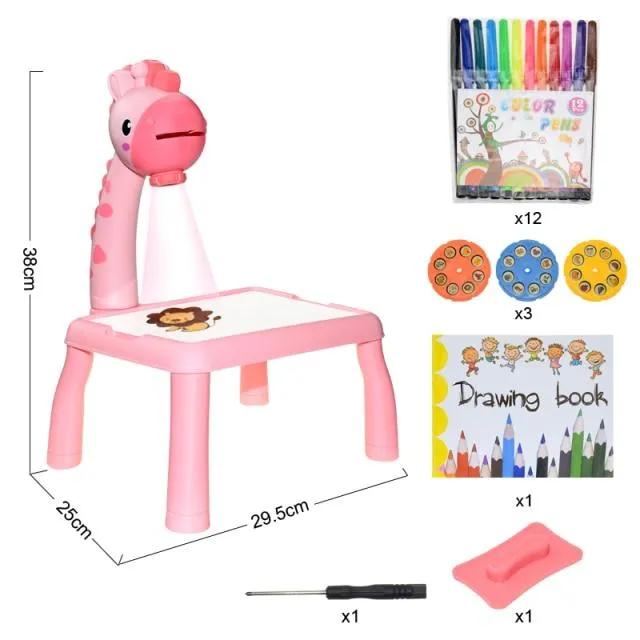 Children Led Projector Painting Art Drawing Table Light Toy For Kids Painting Board Desk Educational Learning Paint Tools Toys