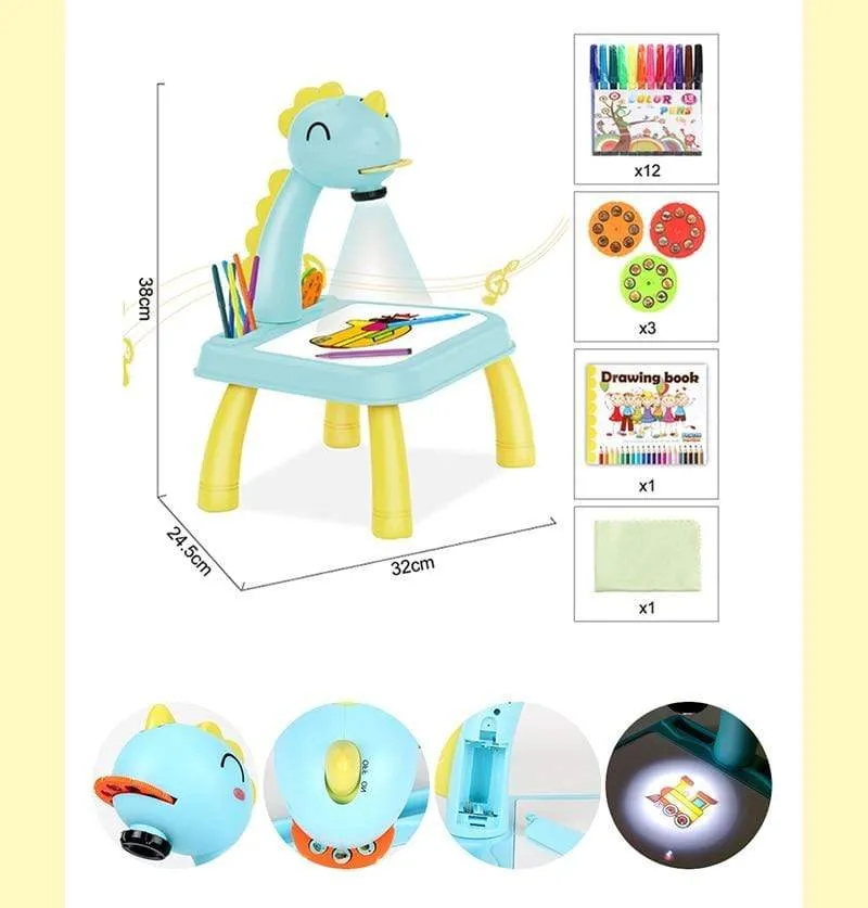 Children Led Projector Painting Art Drawing Table Light Toy For Kids Painting Board Desk Educational Learning Paint Tools Toys