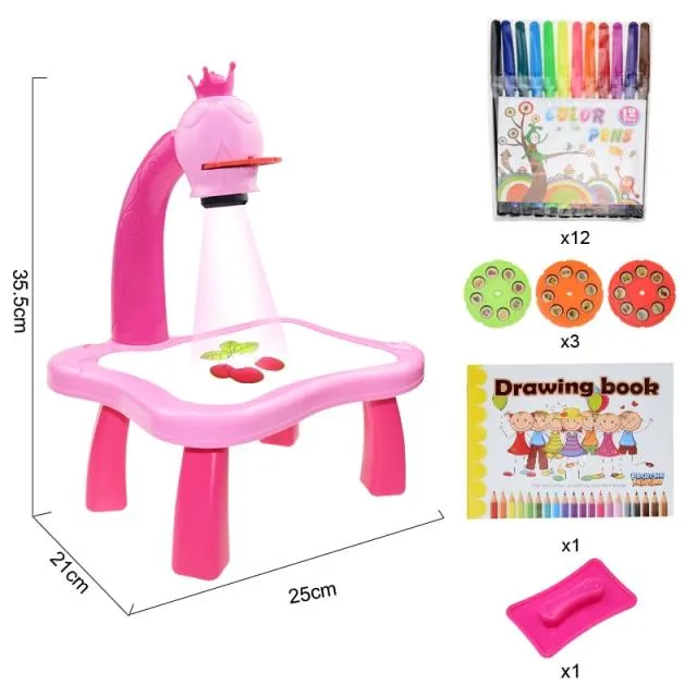 Children Led Projector Painting Art Drawing Table Light Toy For Kids Painting Board Desk Educational Learning Paint Tools Toys