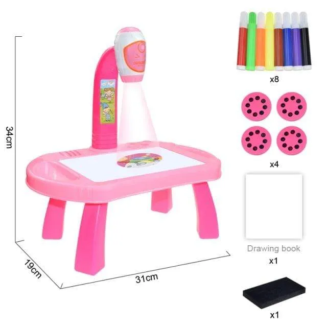 Children Led Projector Painting Art Drawing Table Light Toy For Kids Painting Board Desk Educational Learning Paint Tools Toys