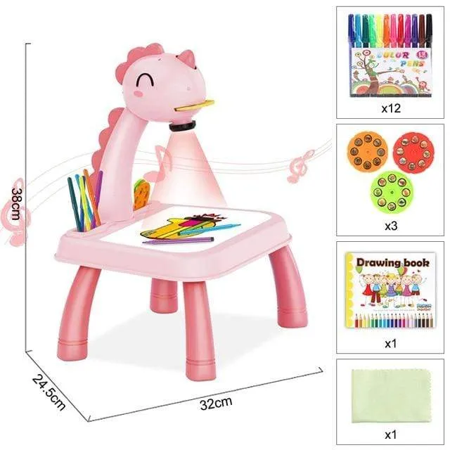 Children Led Projector Painting Art Drawing Table Light Toy For Kids Painting Board Desk Educational Learning Paint Tools Toys