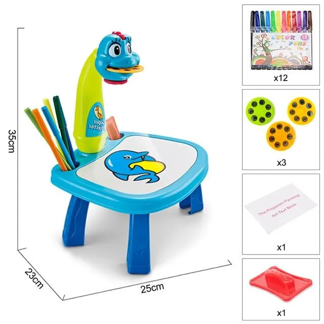 Children Led Projector Painting Art Drawing Table Light Toy For Kids Painting Board Desk Educational Learning Paint Tools Toys