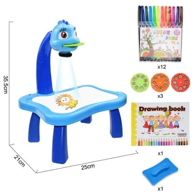 Children Led Projector Painting Art Drawing Table Light Toy For Kids Painting Board Desk Educational Learning Paint Tools Toys