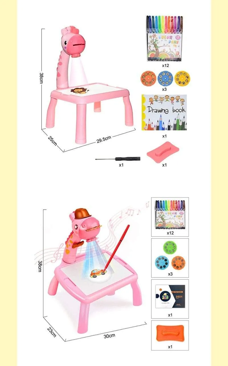 Children Led Projector Painting Art Drawing Table Light Toy For Kids Painting Board Desk Educational Learning Paint Tools Toys