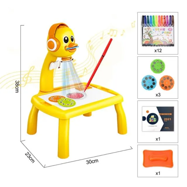 Children Led Projector Painting Art Drawing Table Light Toy For Kids Painting Board Desk Educational Learning Paint Tools Toys