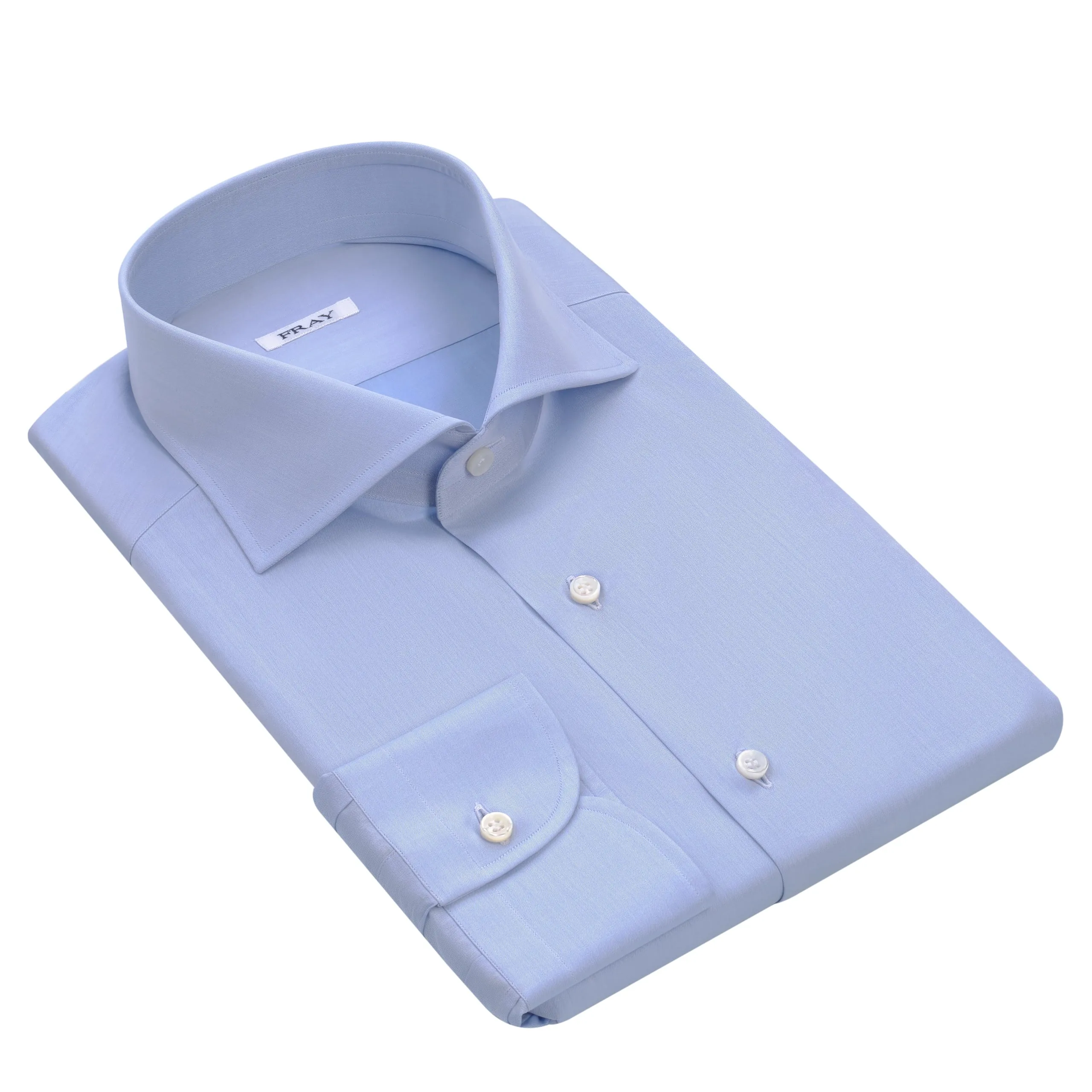 Classic Cotton Shirt in Light Blue with Cutaway Collar