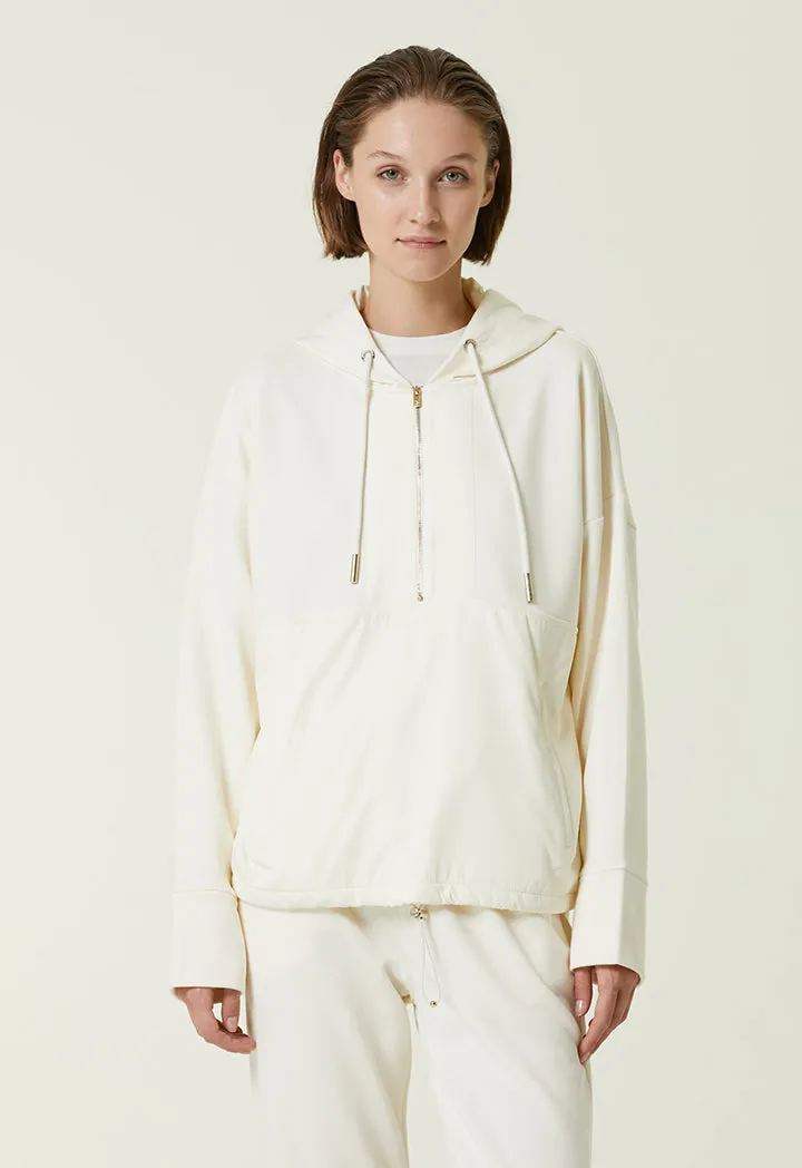 Collection Hooded Garni Detailed Sweatshirt White