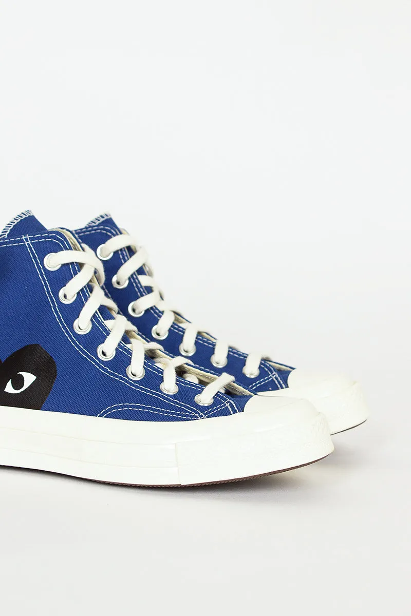 Comme Des Garons PLAY X Chuck Taylors 1970'S Hi Blue