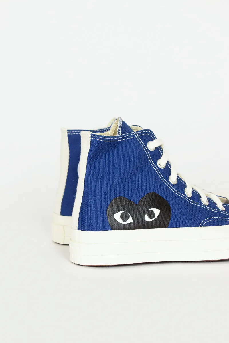 Comme Des Garons PLAY X Chuck Taylors 1970'S Hi Blue