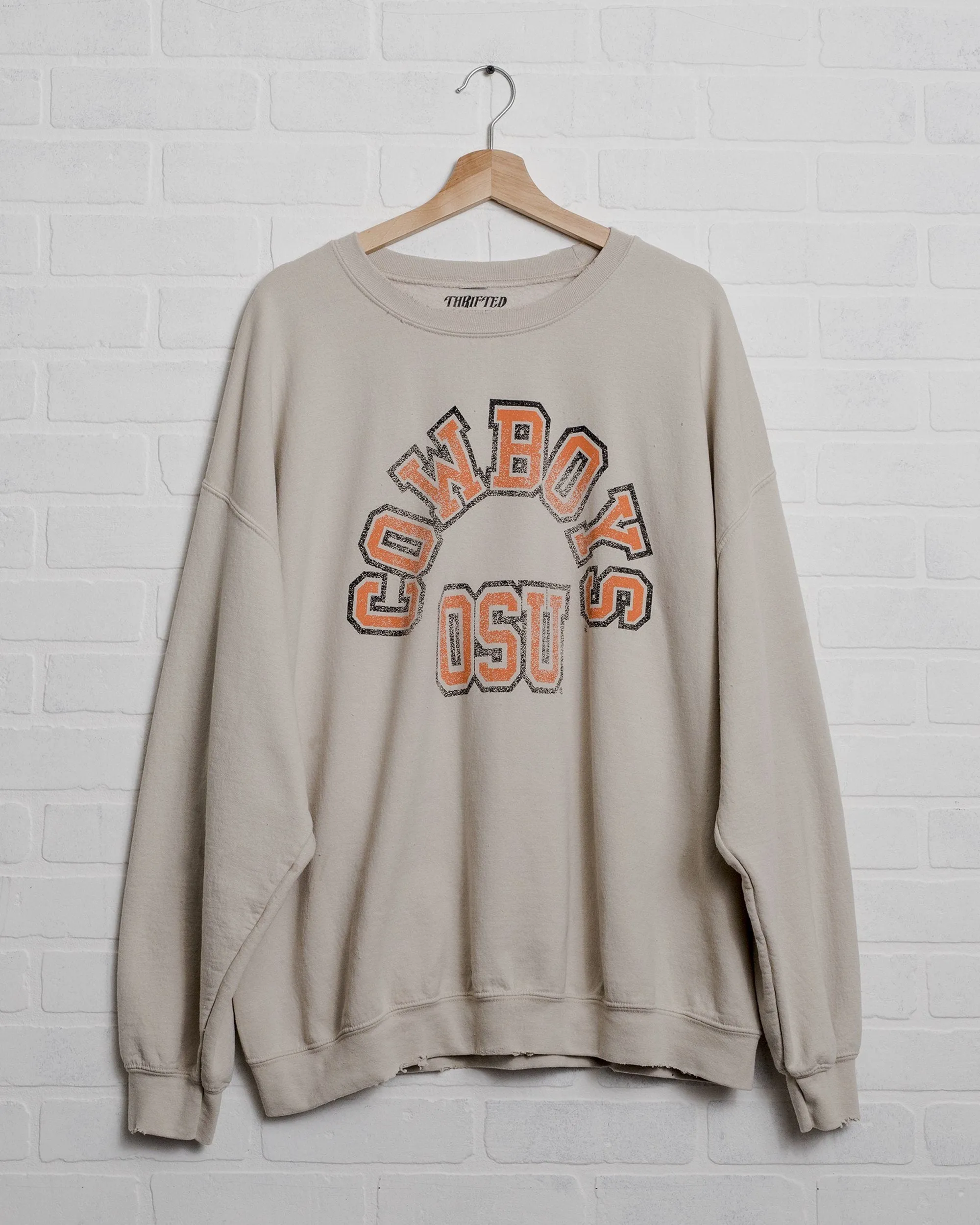 Cowboys Mega Arch Sand Thrifted Sweatshirt