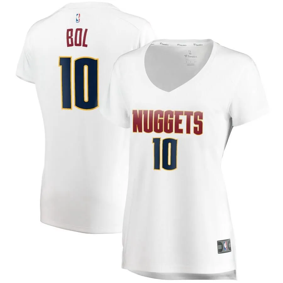 Denver Nuggets Bol Bol Fanatics Branded Replica Fast Break Association Jersey Womens - White | Ireland T6012H1