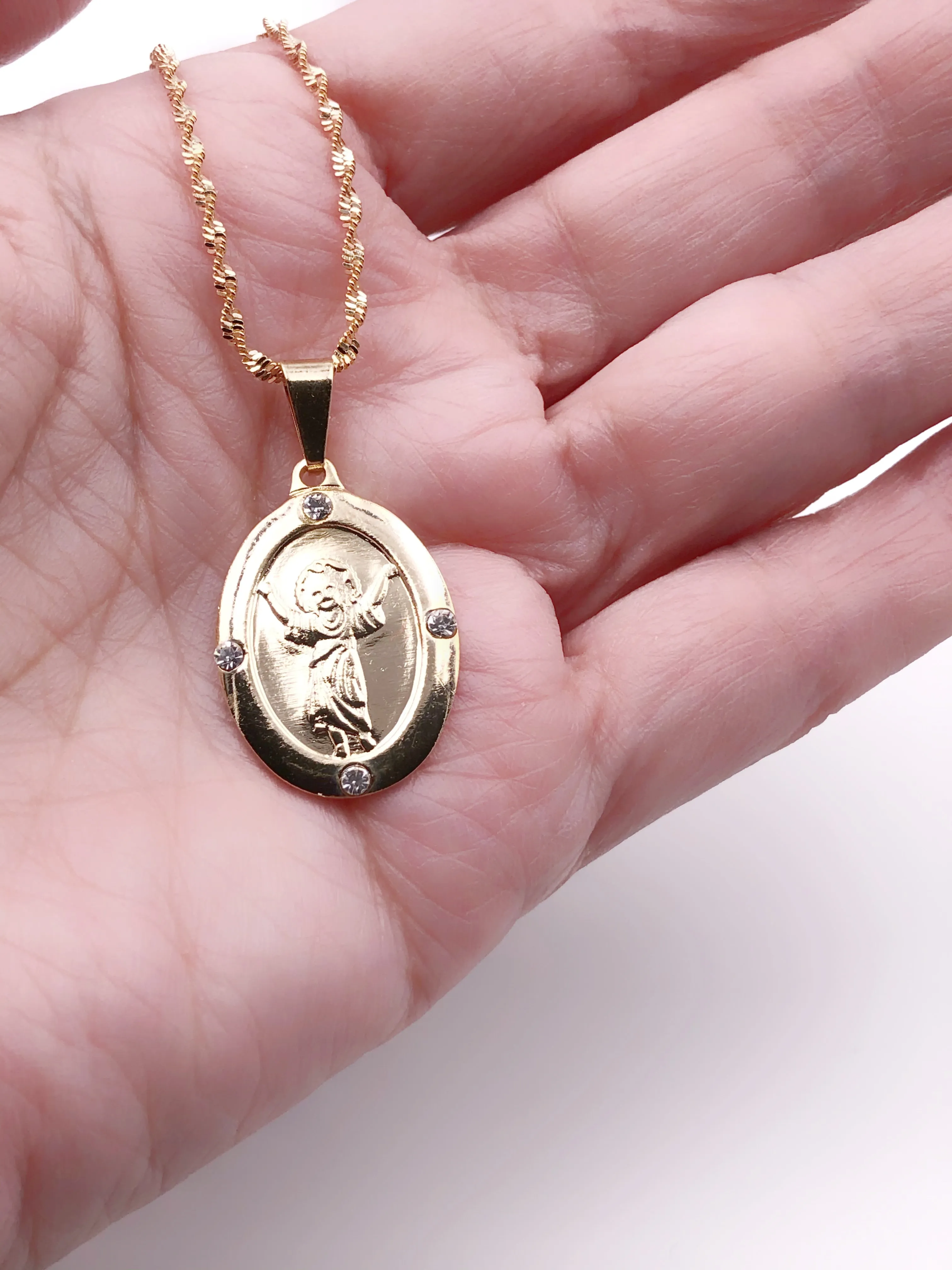 Divine Child Jesus Pendant Necklace, Divino Nino Jesus