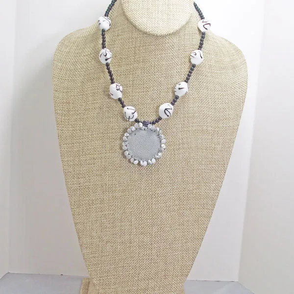 Eavan Beaded Mother-of-Pearl Gemstone Pendant Necklace