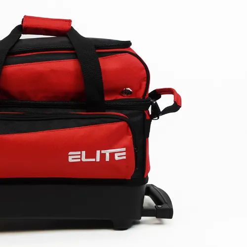 ELITE Deluxe Double Roller Bowling Bag Red