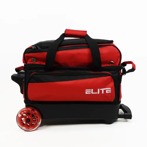 ELITE Deluxe Double Roller Bowling Bag Red