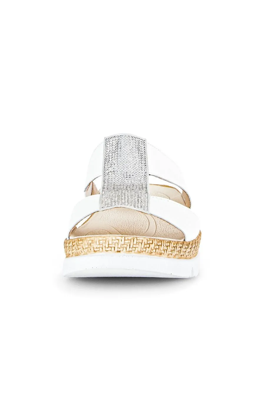 Gabor White Sparkle Slip On Sandal