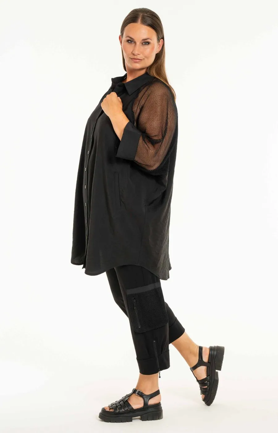 Gozzip Cleo Long Shirt in Black