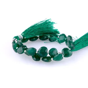 Green Aventurine 10mm Heart Faceted - 8 Inch