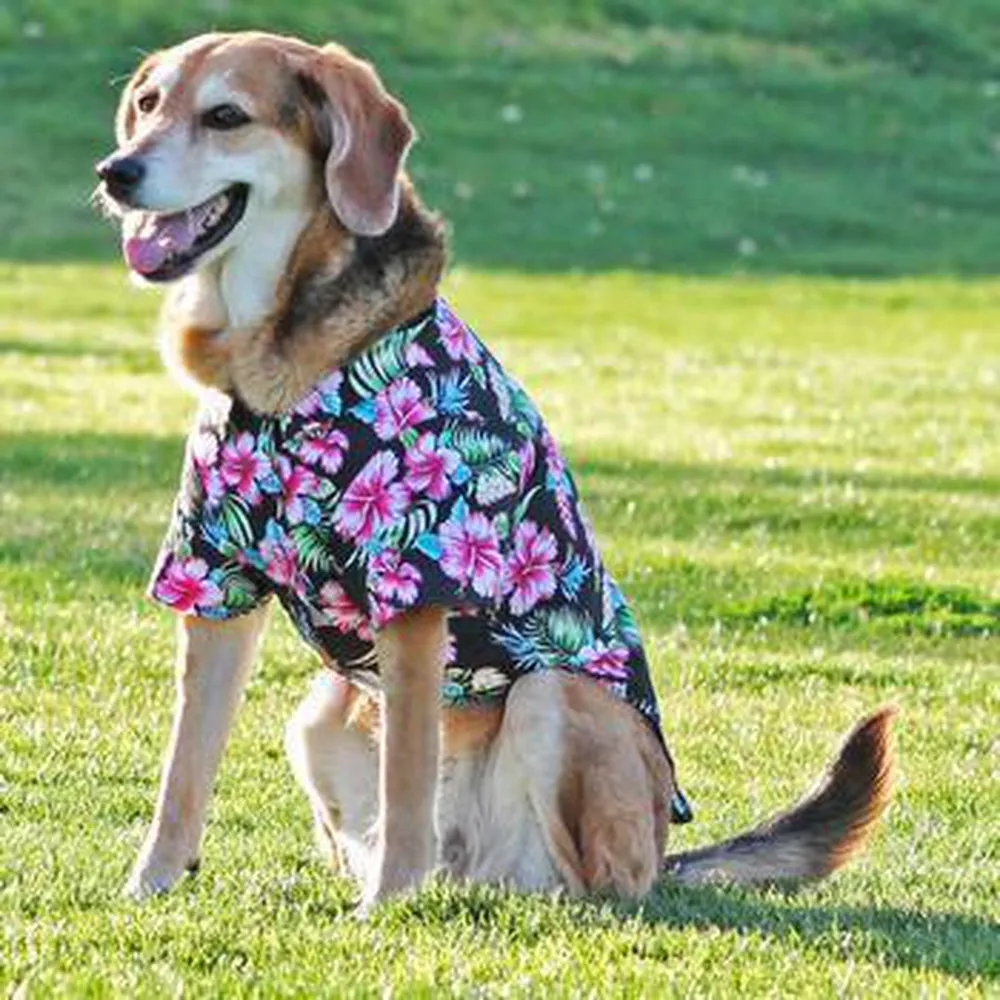 Hawaiian Dog Camp Shirt - Paradise Nights